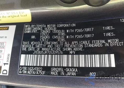 2016 Toyota 4Runner Sr5 from USA, damaged, VIN JTEBU5JR7G5309576